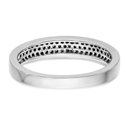 14K Weißgold Ehering mit Diamant-Pavé-Fassung