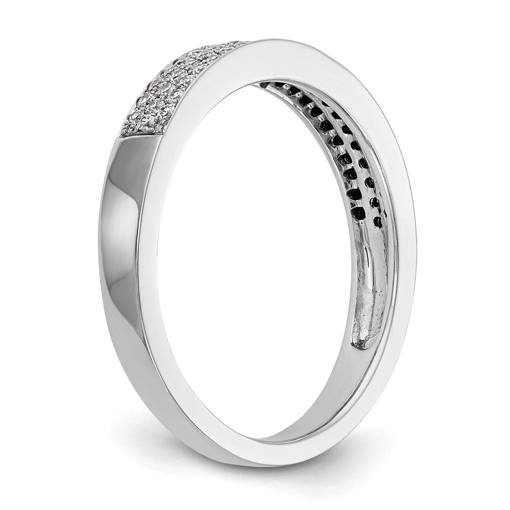 14K Weißgold Ehering mit Diamant-Pavé-Fassung