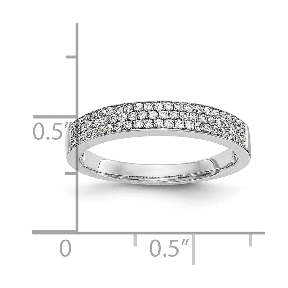 14K Weißgold Ehering mit Diamant-Pavé-Fassung
