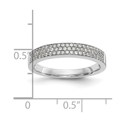 14K Weißgold Ehering mit Diamant-Pavé-Fassung