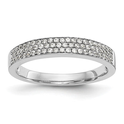 14K Weißgold Ehering mit Diamant-Pavé-Fassung