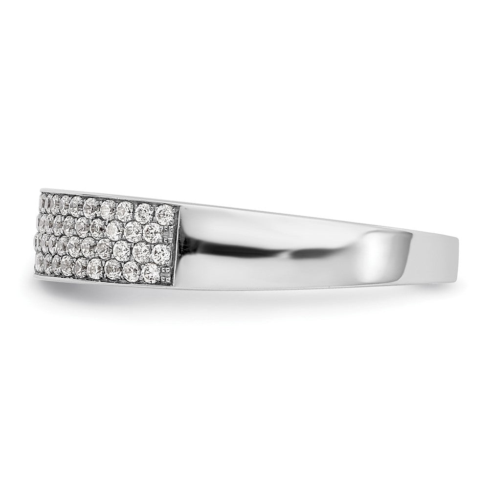 14K Weißgold Ehering mit Mikropavé natürlichen Diamanten, 0,43 ct. Gesamtgewicht