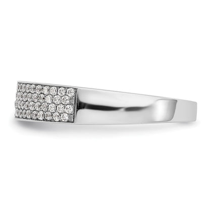 14K Weißgold Ehering mit Mikropavé natürlichen Diamanten, 0,43 ct. Gesamtgewicht