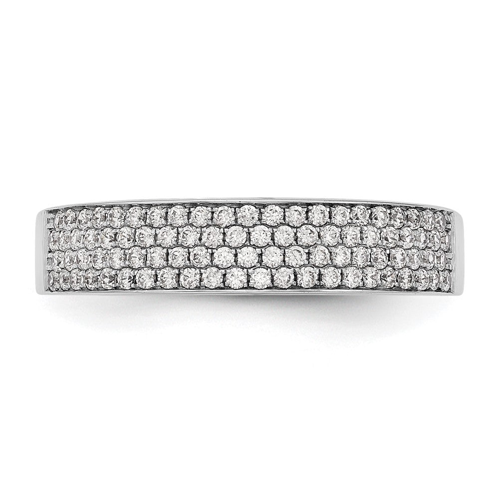 14K Weißgold Ehering mit Mikropavé natürlichen Diamanten, 0,43 ct. Gesamtgewicht