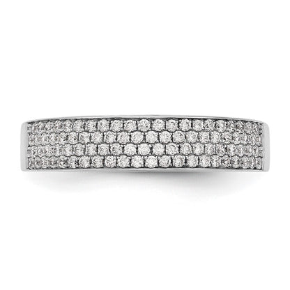 14K Weißgold Ehering mit Mikropavé natürlichen Diamanten, 0,43 ct. Gesamtgewicht