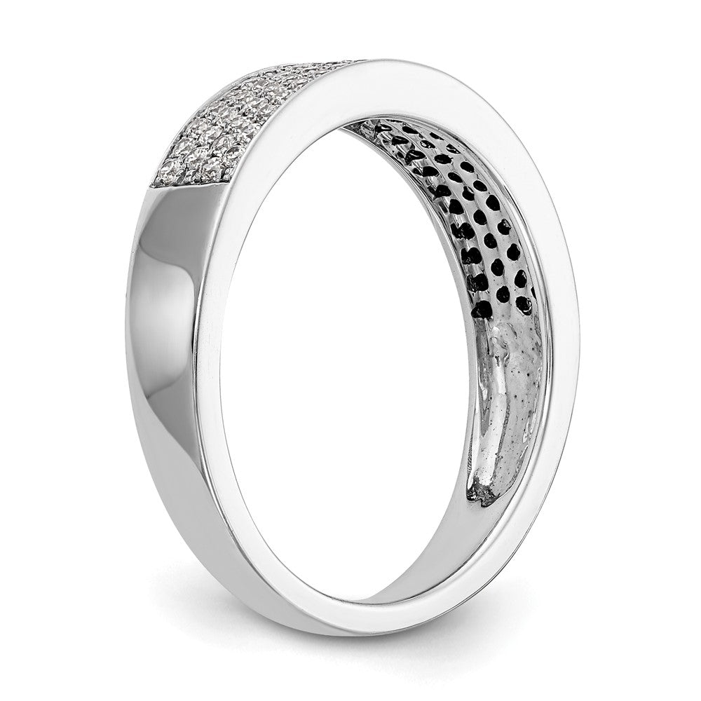 14K Weißgold Ehering mit Mikropavé natürlichen Diamanten, 0,43 ct. Gesamtgewicht