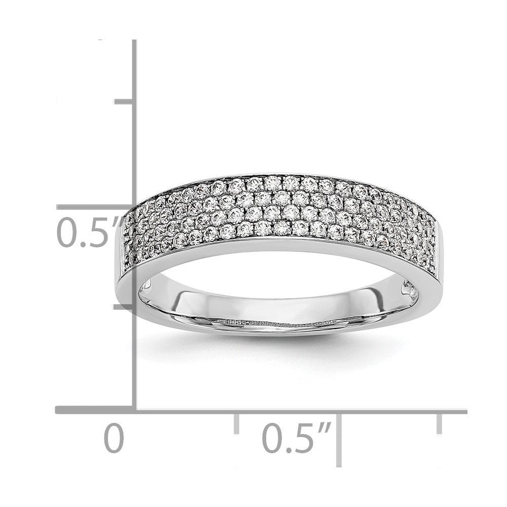 14K Weißgold Ehering mit Mikropavé natürlichen Diamanten, 0,43 ct. Gesamtgewicht