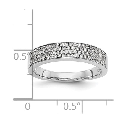 14K Weißgold Ehering mit Mikropavé natürlichen Diamanten, 0,43 ct. Gesamtgewicht