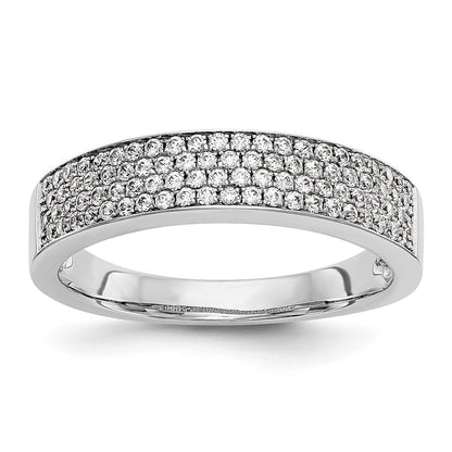 14K Weißgold Ehering mit Mikropavé natürlichen Diamanten, 0,43 ct. Gesamtgewicht