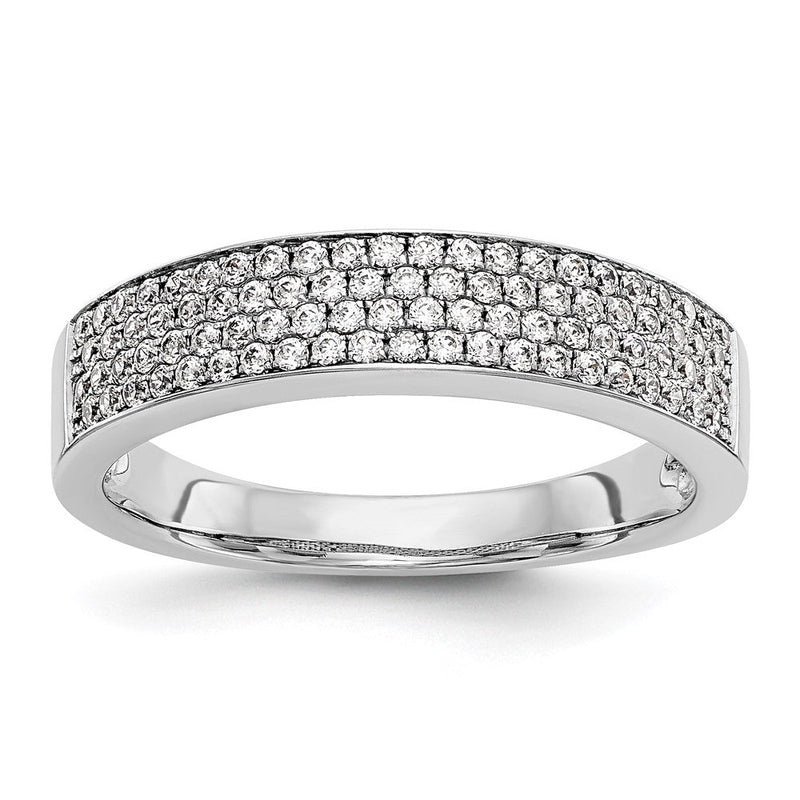 14K Weißgold Ehering mit Mikropavé natürlichen Diamanten, 0,43 ct. Gesamtgewicht
