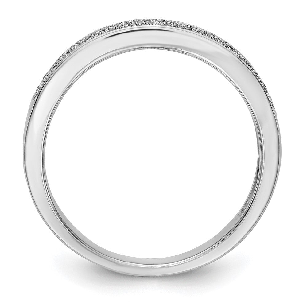 14K Weißgold Ehering mit natürlichen Diamanten in Mikro-Pavé
