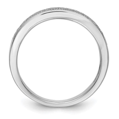14K Weißgold Ehering mit natürlichen Diamanten in Mikro-Pavé