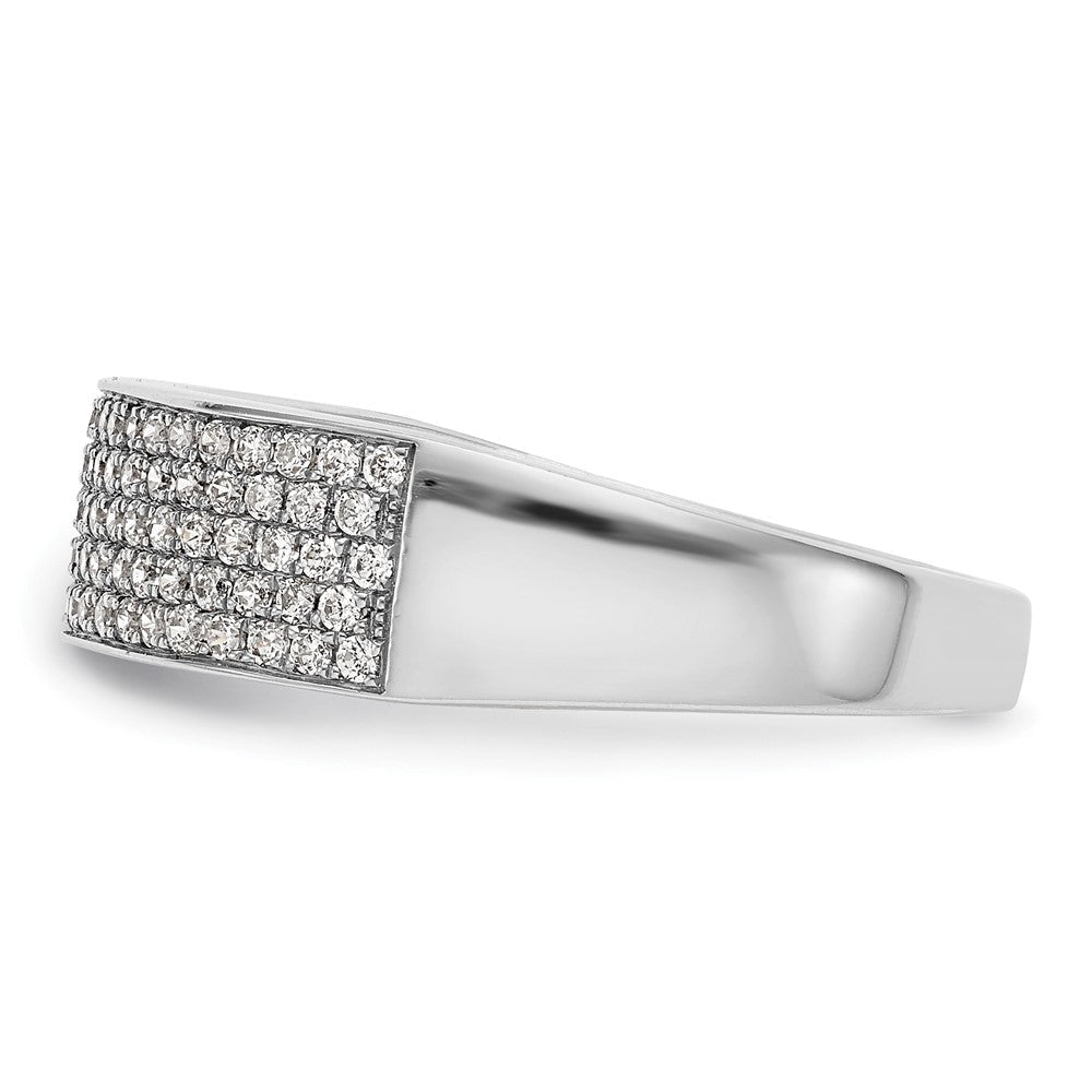 14K Weißgold Ehering mit natürlichen Diamanten in Mikro-Pavé
