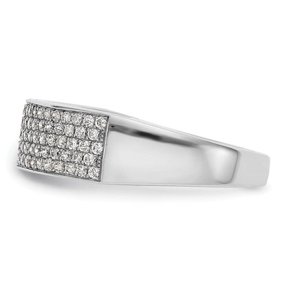 14K Weißgold Ehering mit natürlichen Diamanten in Mikro-Pavé