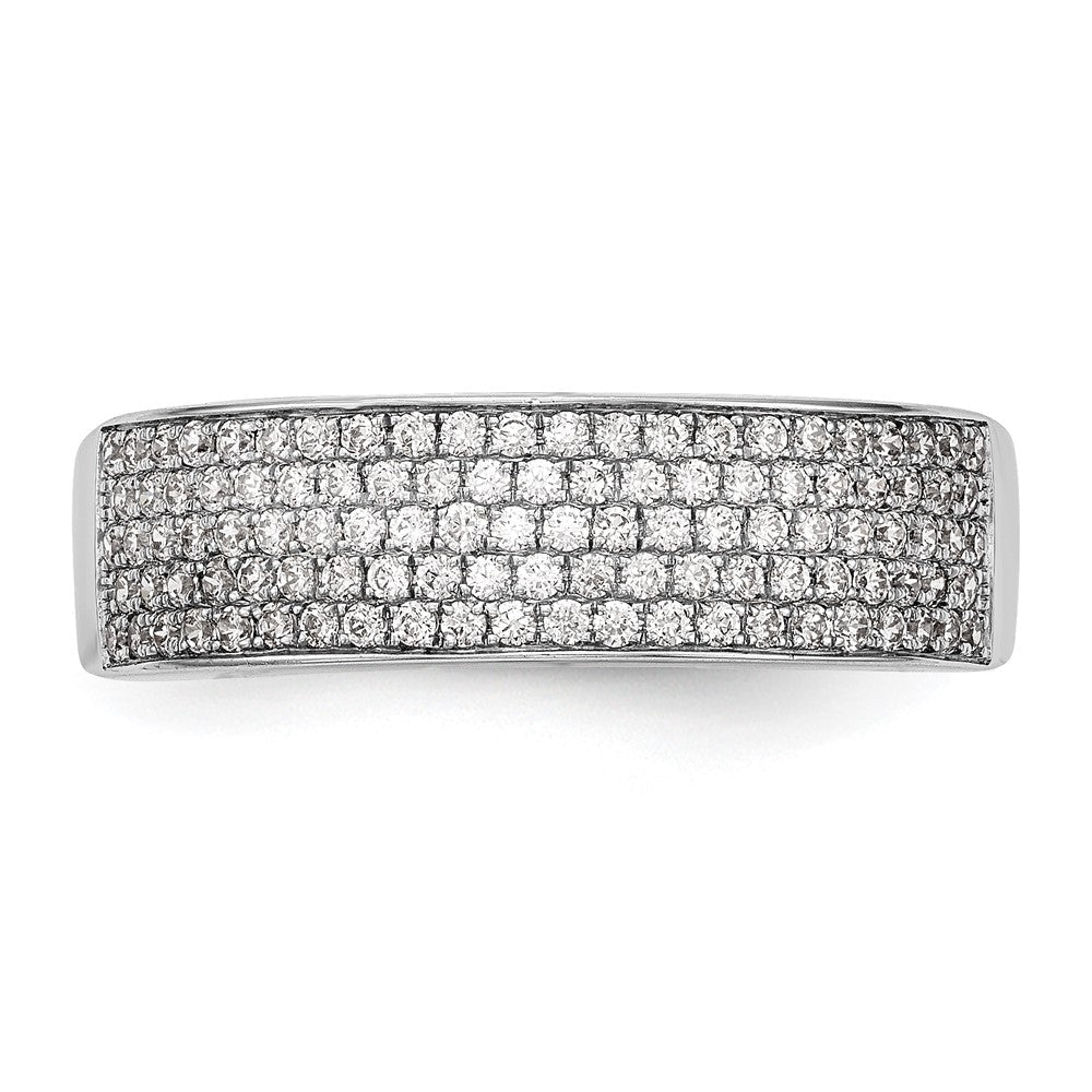 14K Weißgold Ehering mit natürlichen Diamanten in Mikro-Pavé