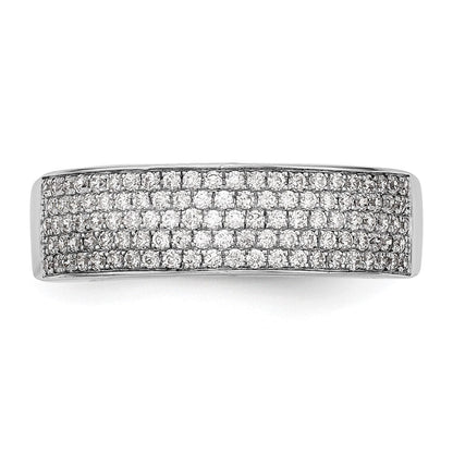 14K Weißgold Ehering mit natürlichen Diamanten in Mikro-Pavé