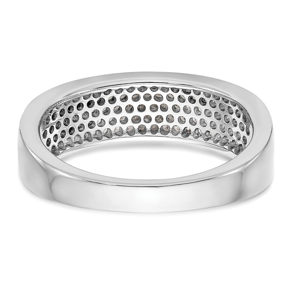14K Weißgold Ehering mit natürlichen Diamanten in Mikro-Pavé