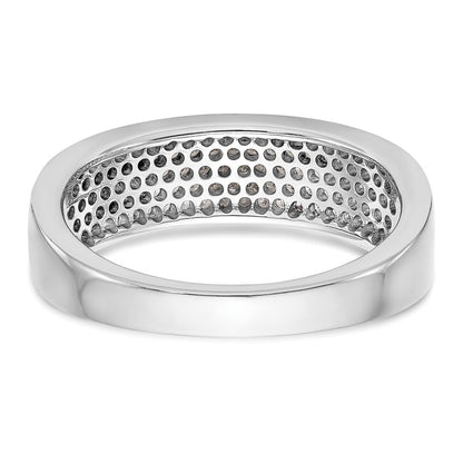 14K Weißgold Ehering mit natürlichen Diamanten in Mikro-Pavé