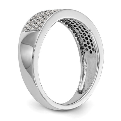 14K Weißgold Ehering mit natürlichen Diamanten in Mikro-Pavé