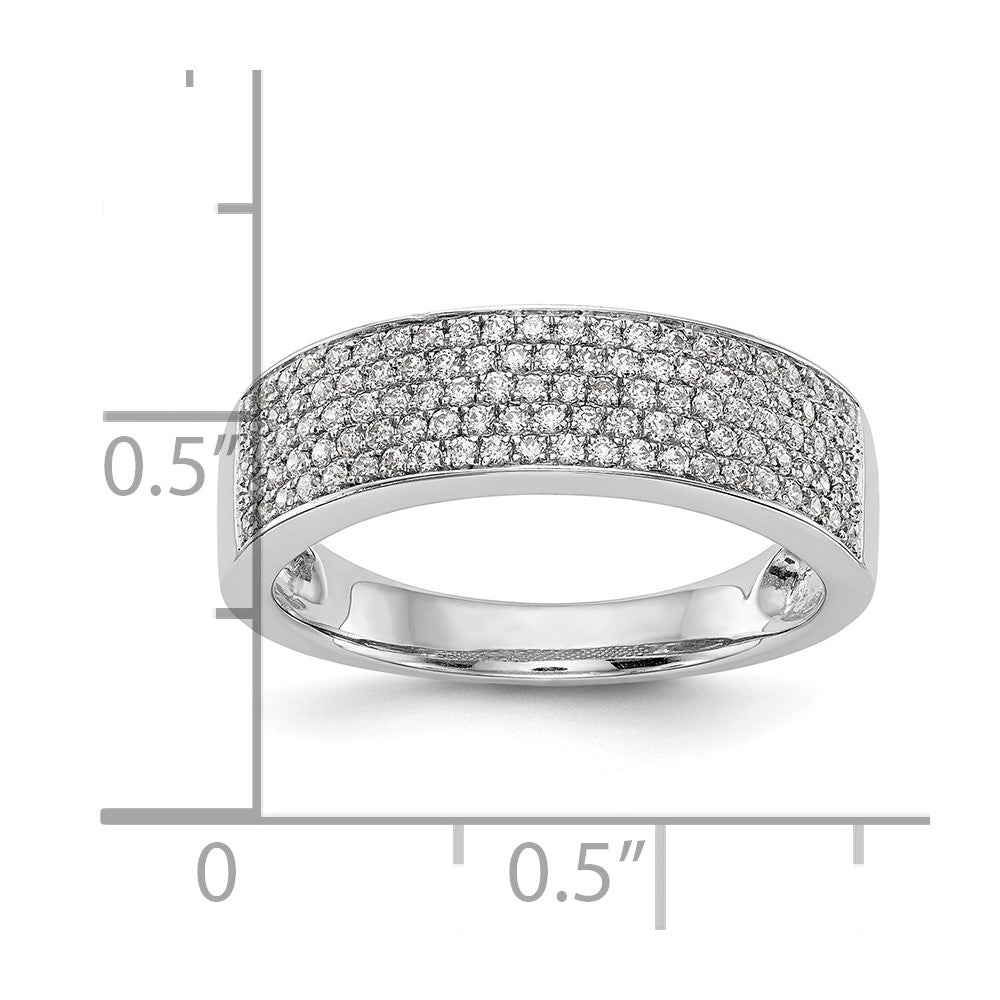 14K Weißgold Ehering mit natürlichen Diamanten in Mikro-Pavé