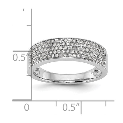 14K Weißgold Ehering mit natürlichen Diamanten in Mikro-Pavé