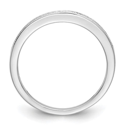 14K Weißgold Ehering mit natürlichen Diamanten 0,095 ct