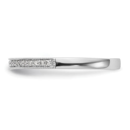 14K Weißgold Ehering mit natürlichen Diamanten 0,095 ct
