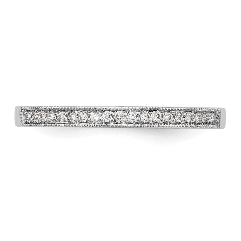 14K Weißgold Ehering mit natürlichen Diamanten 0,095 ct