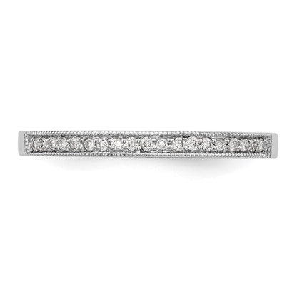 14K Weißgold Ehering mit natürlichen Diamanten 0,095 ct