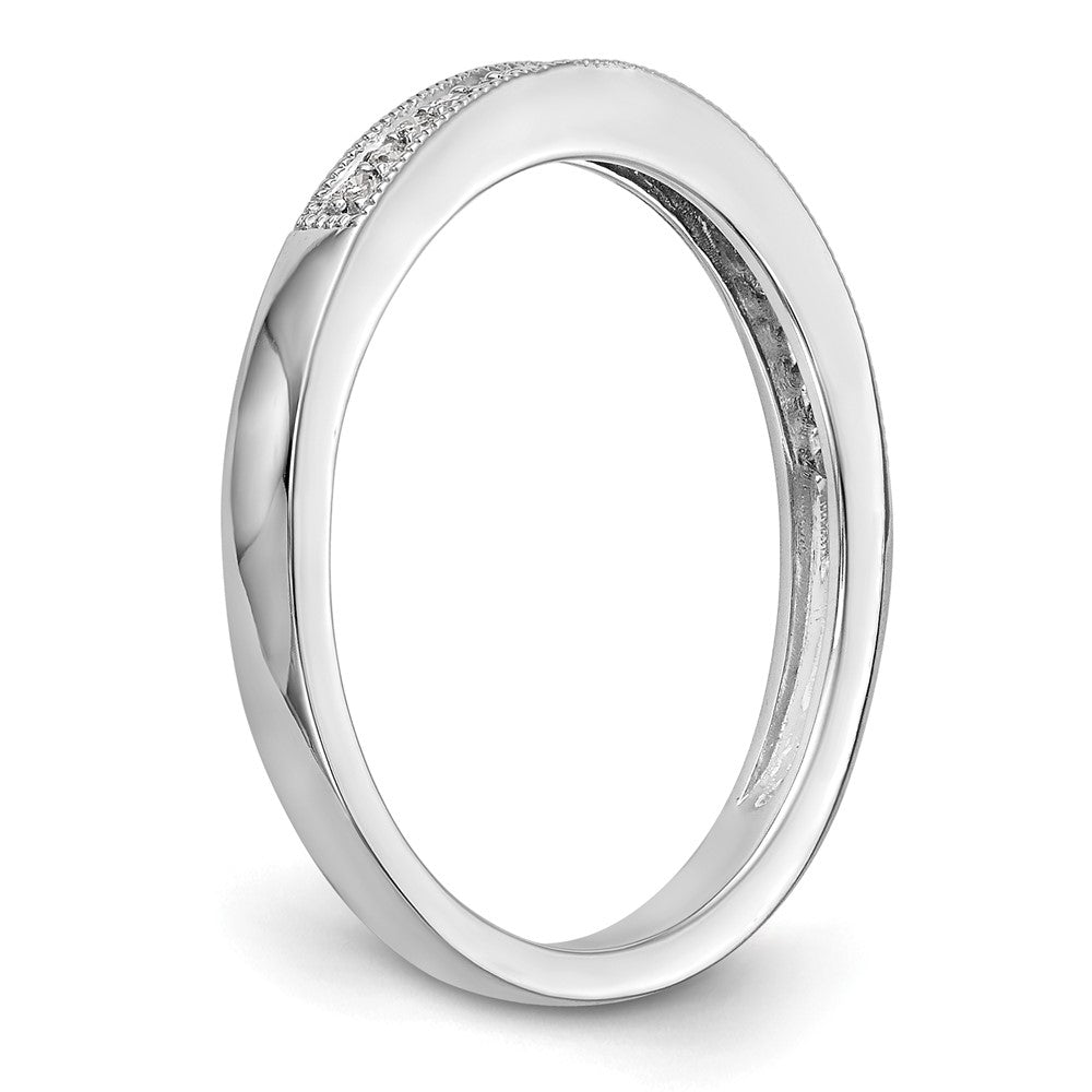 14K Weißgold Ehering mit natürlichen Diamanten 0,095 ct