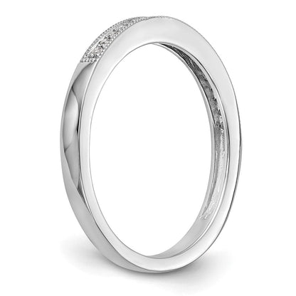 14K Weißgold Ehering mit natürlichen Diamanten 0,095 ct