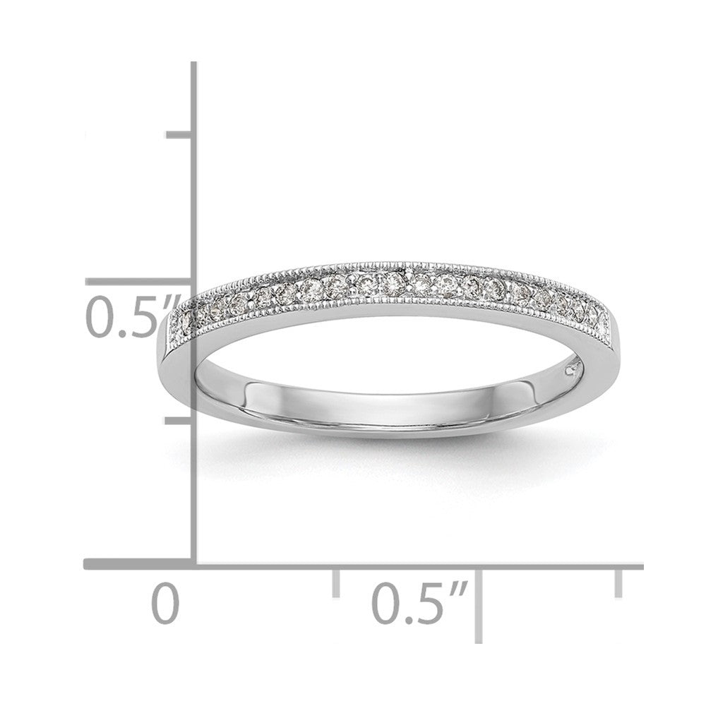 14K Weißgold Ehering mit natürlichen Diamanten 0,095 ct