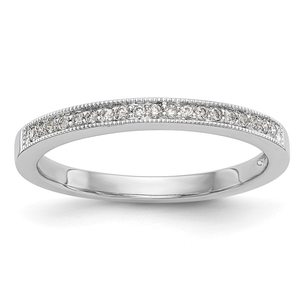 14K Weißgold Ehering mit natürlichen Diamanten 0,095 ct