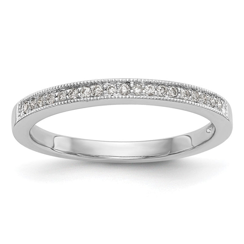 14K Weißgold Ehering mit natürlichen Diamanten 0,095 ct
