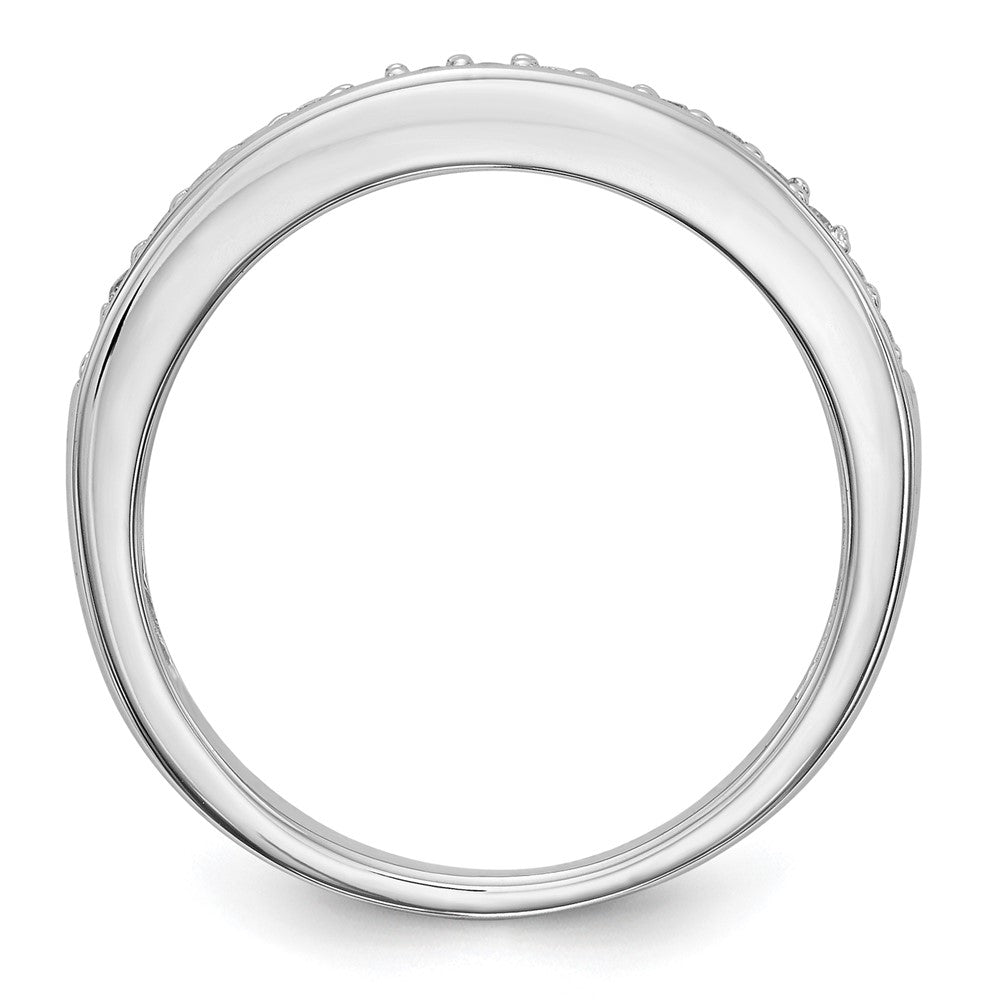 14K Weißgold Ehering mit natürlichen Diamanten, 0,136 ct Gesamtgewicht