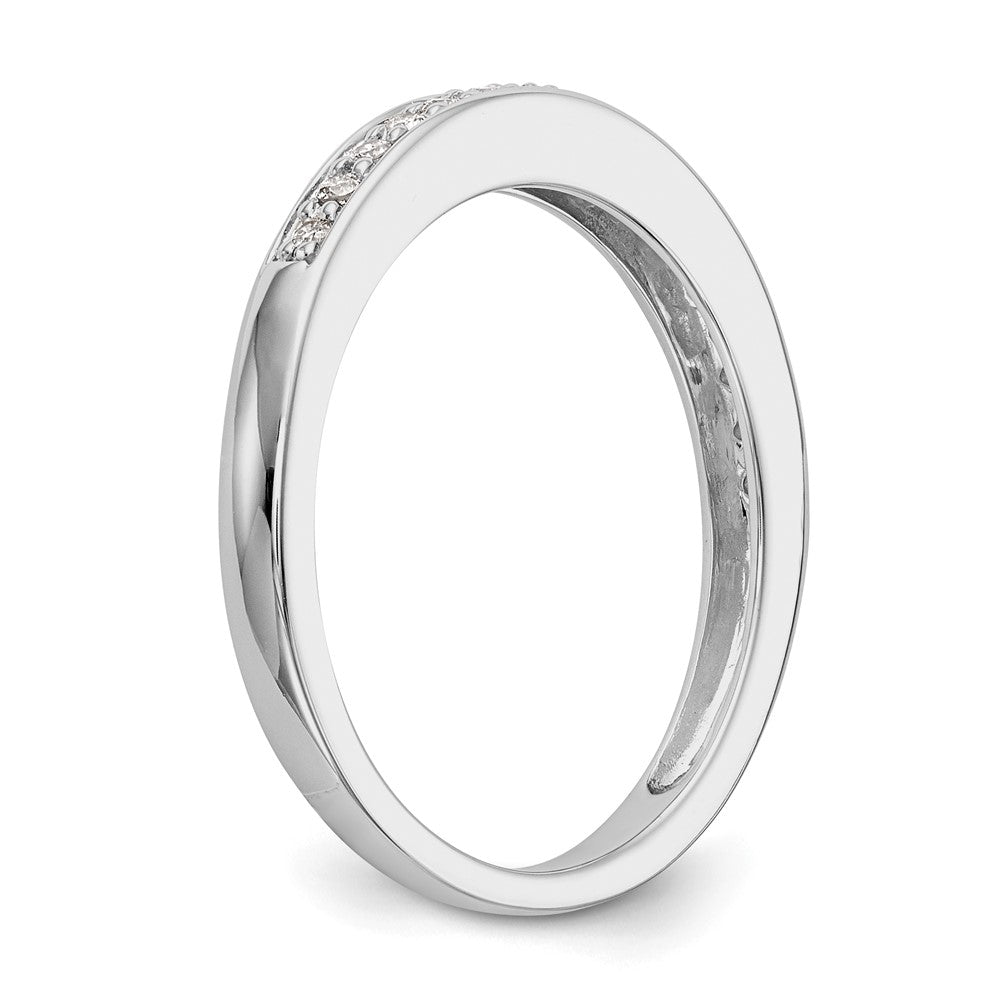 14K Weißgold Ehering mit natürlichen Diamanten, 0,136 ct Gesamtgewicht