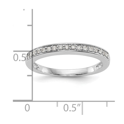 14K Weißgold Ehering mit natürlichen Diamanten, 0,136 ct Gesamtgewicht