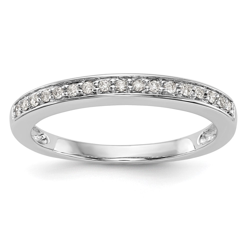14K Weißgold Ehering mit natürlichen Diamanten, 0,136 ct Gesamtgewicht