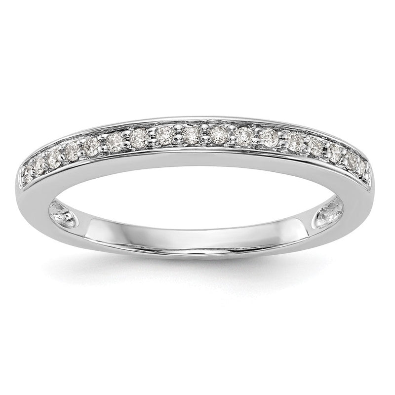 14K Weißgold Ehering mit natürlichen Diamanten, 0,136 ct Gesamtgewicht