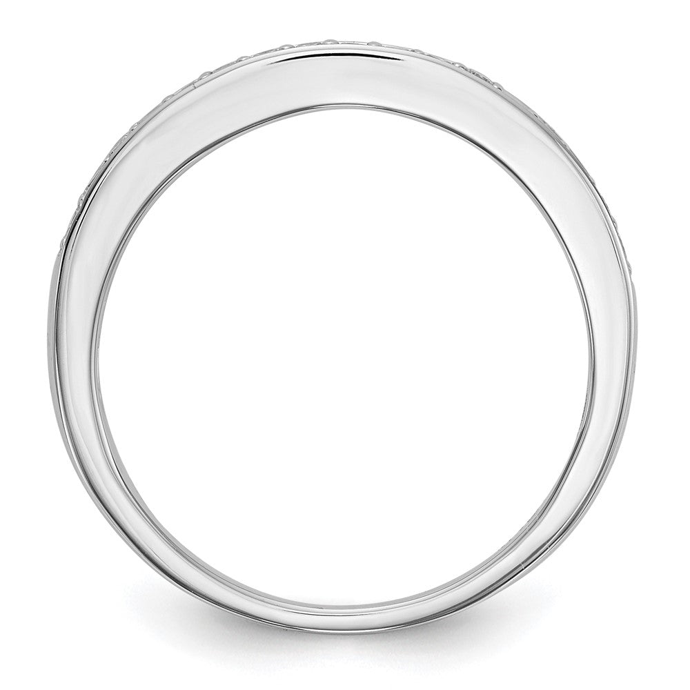 14K Weißgold Ehering mit echten Diamanten