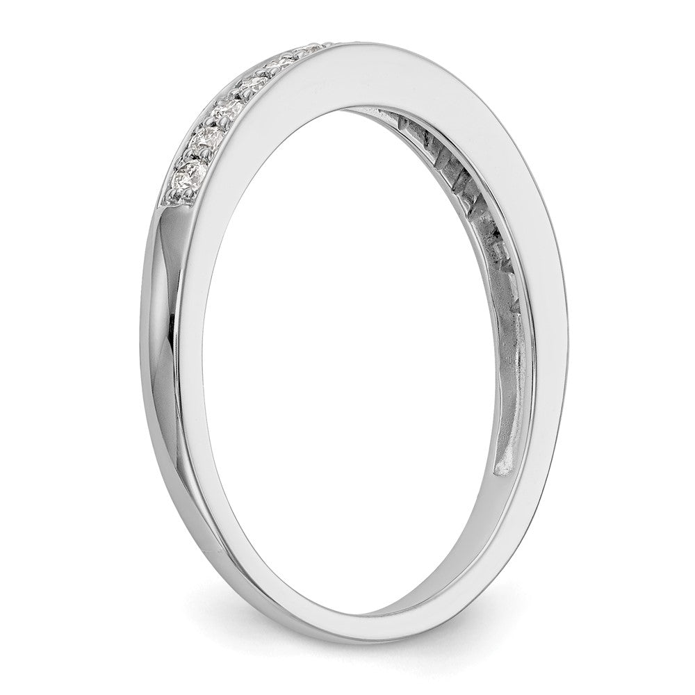 14K Weißgold Ehering mit echten Diamanten