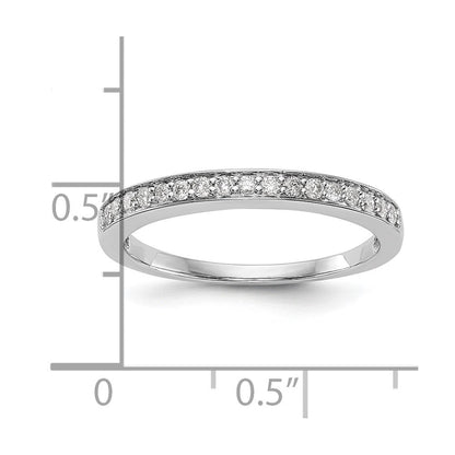 14K Weißgold Ehering mit echten Diamanten
