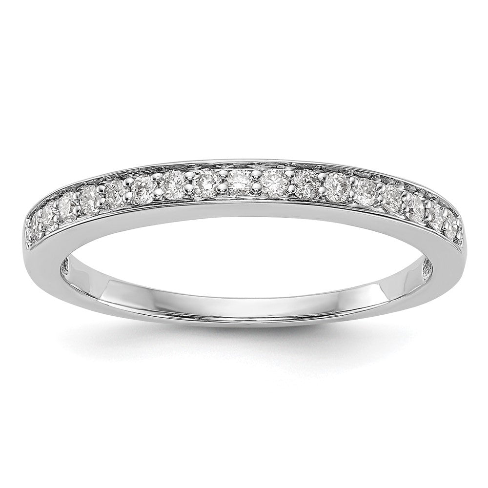 14K Weißgold Ehering mit echten Diamanten