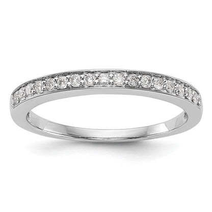 14K Weißgold Ehering mit echten Diamanten