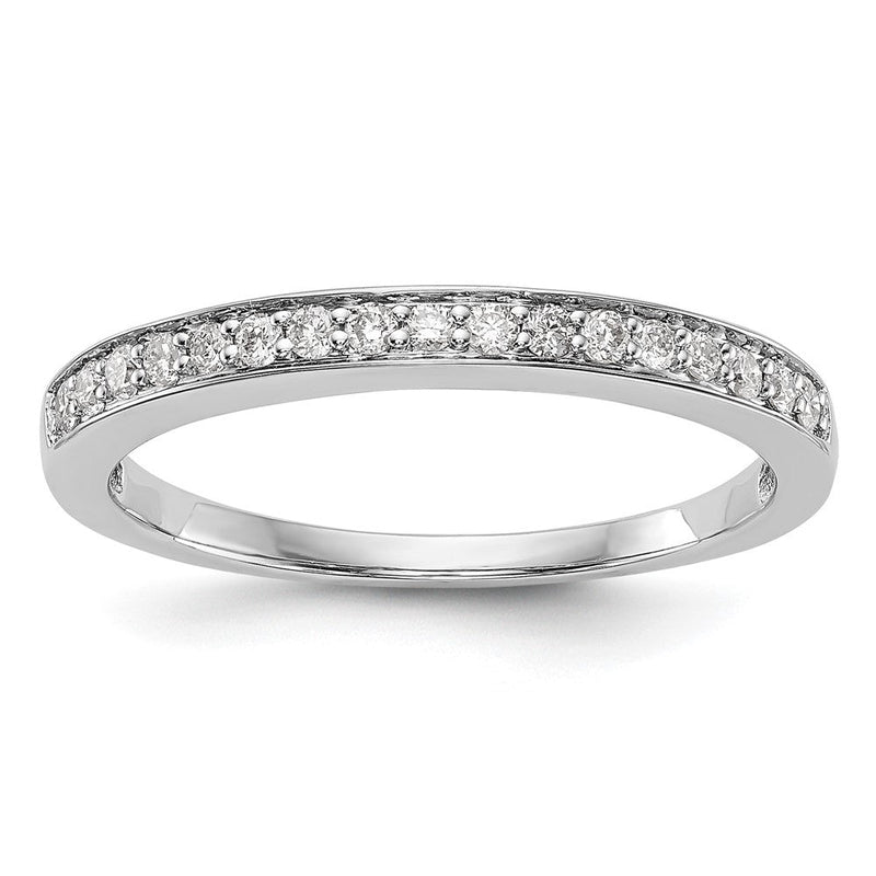 14K Weißgold Ehering mit echten Diamanten