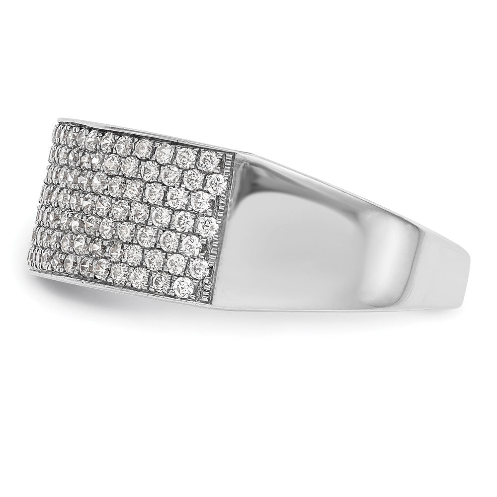 14K Weißgold Ehering mit Mikro-Pavé aus natürlichen Diamanten, 0,75 ct. Gesamtgewicht