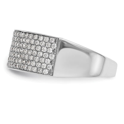 14K Weißgold Ehering mit Mikro-Pavé aus natürlichen Diamanten, 0,75 ct. Gesamtgewicht