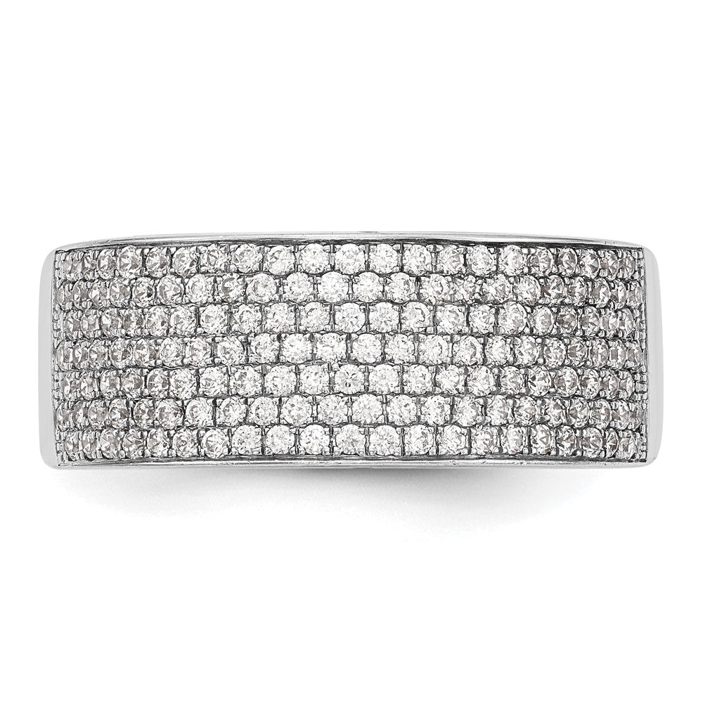 14K Weißgold Ehering mit Mikro-Pavé aus natürlichen Diamanten, 0,75 ct. Gesamtgewicht