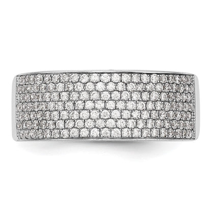 14K Weißgold Ehering mit Mikro-Pavé aus natürlichen Diamanten, 0,75 ct. Gesamtgewicht