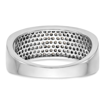 14K Weißgold Ehering mit Mikro-Pavé aus natürlichen Diamanten, 0,75 ct. Gesamtgewicht